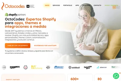 Screenshot of the OctoCodes homepage