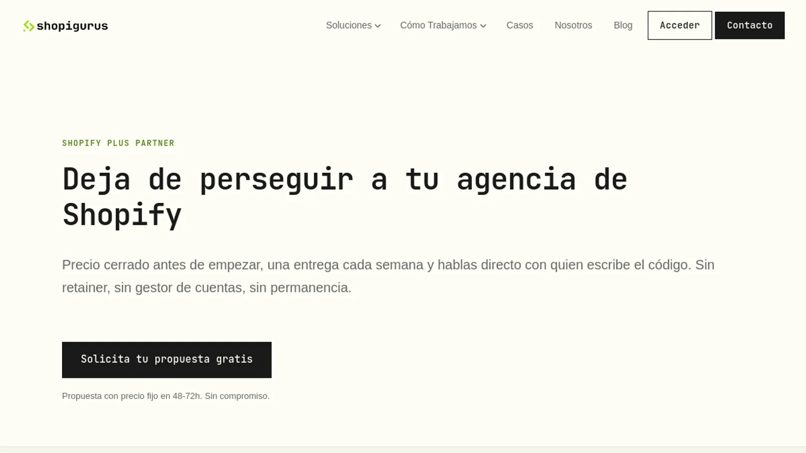 Screenshot of the Shopigurus homepage