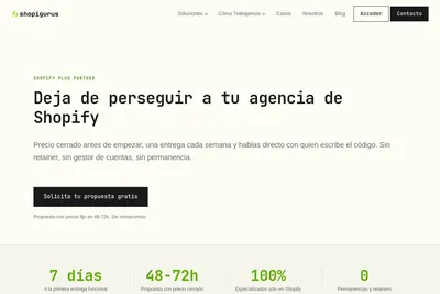Screenshot of the Shopigurus homepage