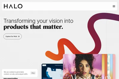 Screenshot of the HALO homepage