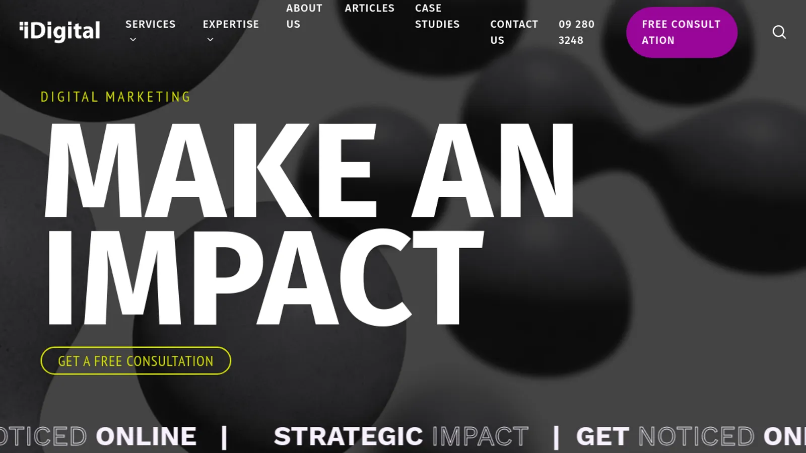 Screenshot of the iDigital Ltd homepage
