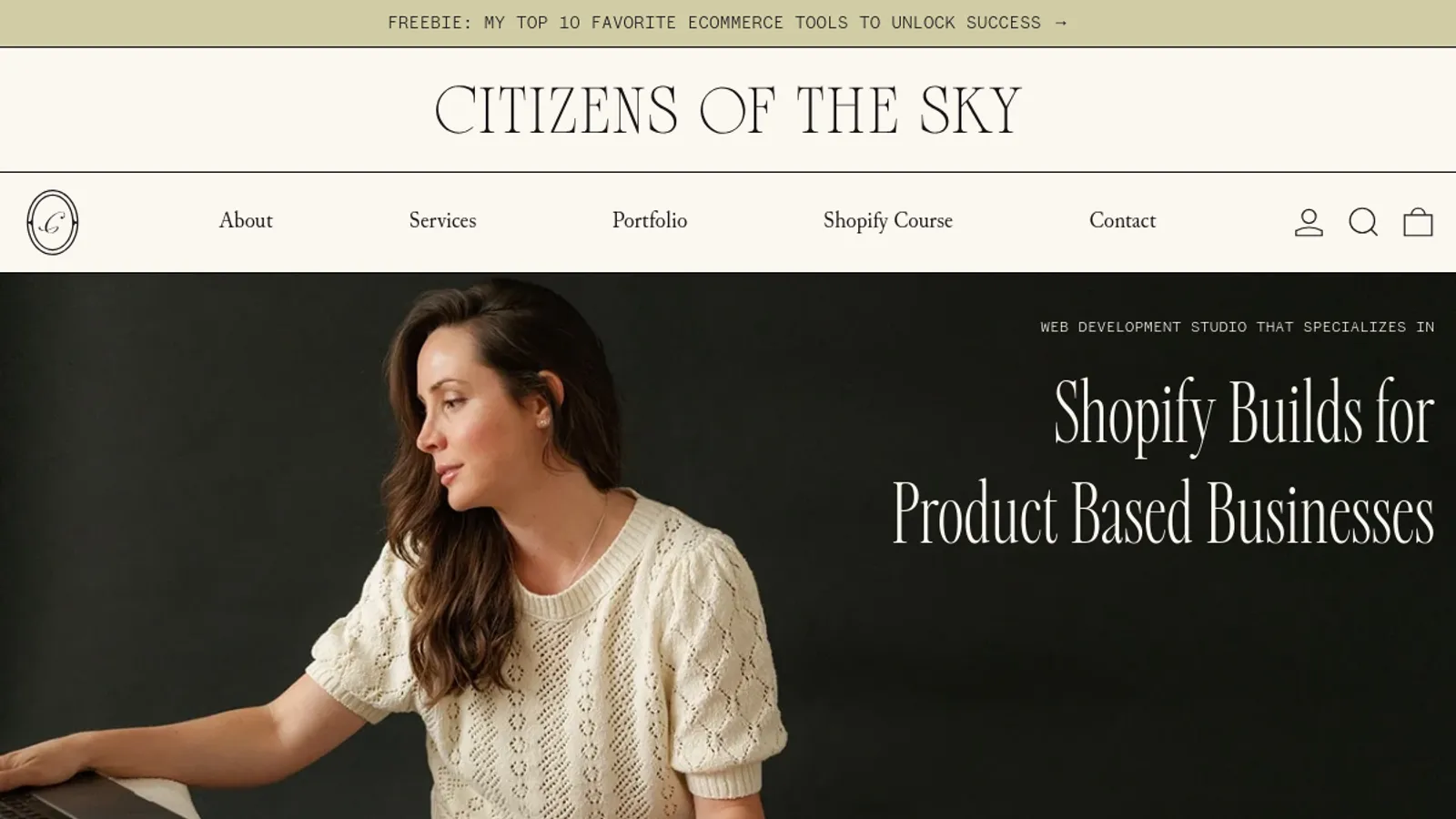 Screenshot of the Citizens of the Sky homepage