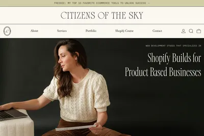 Screenshot of the Citizens of the Sky homepage