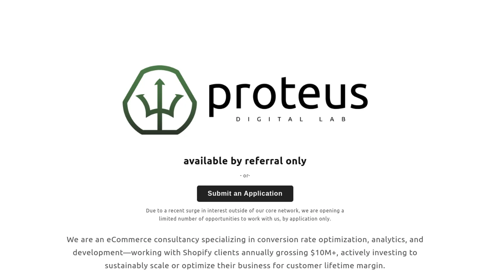 Screenshot of the Proteus Digital Lab, LLC homepage