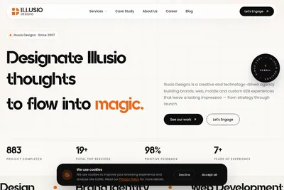 Screenshot of the Illusio Designs homepage