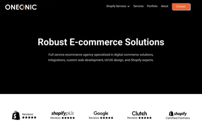 Screenshot of the OneOnic Solutions homepage