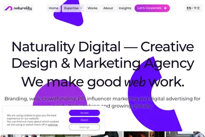 Screenshot of the Naturality Digital - Creative. Passionate. Data-driven. homepage