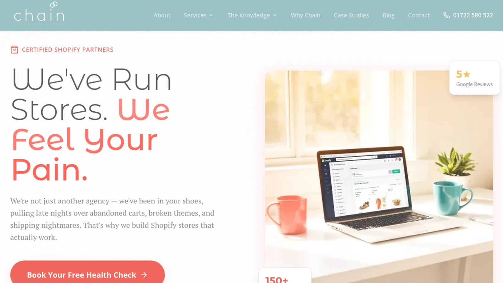 Screenshot of the We are Chain homepage