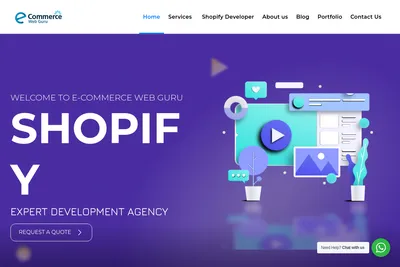 Screenshot of the eCommerce Web Guru homepage