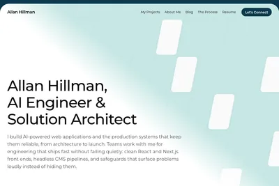 Screenshot of the Allan's Web Work LLC homepage