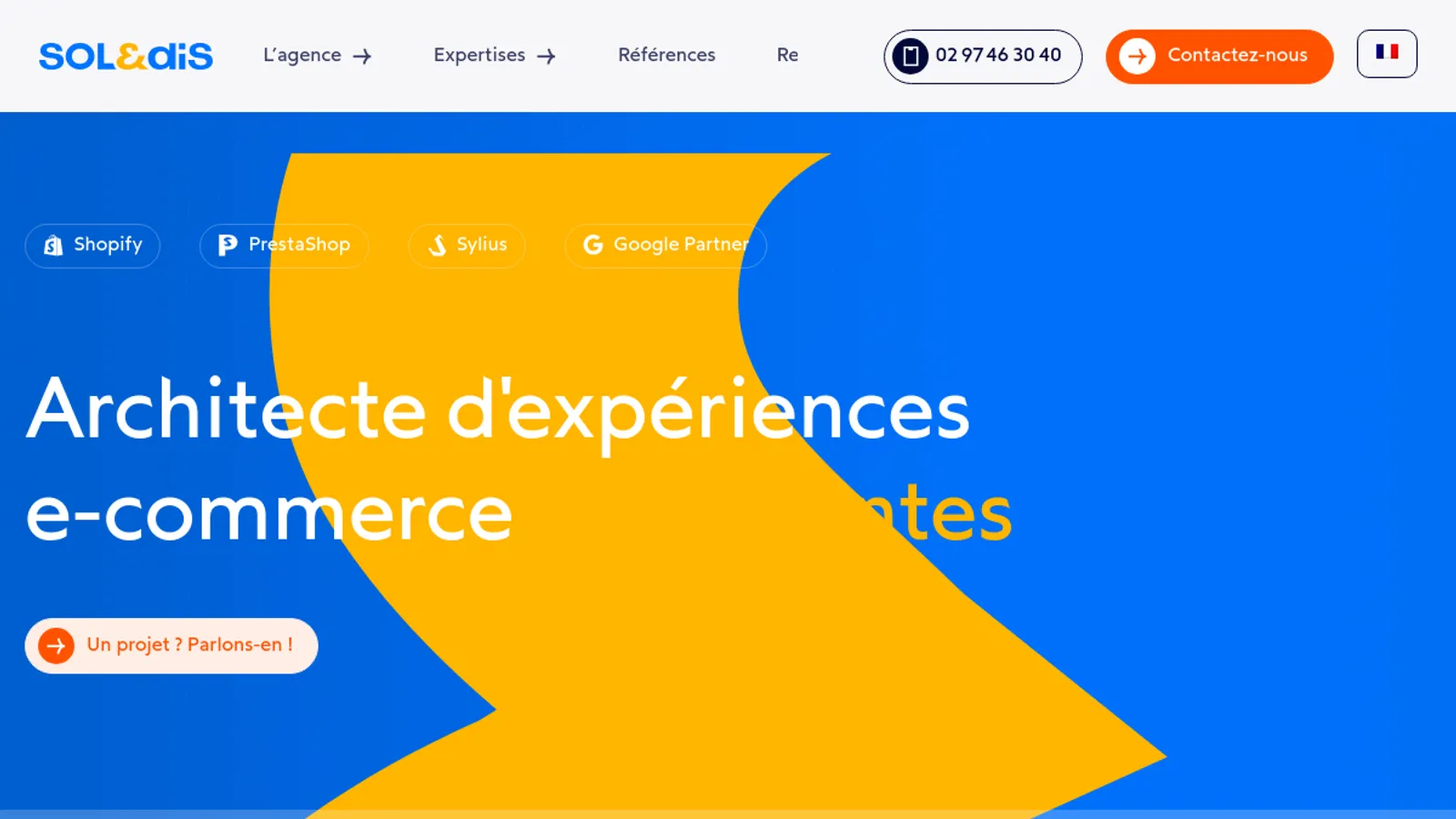 Screenshot of the Soledis homepage
