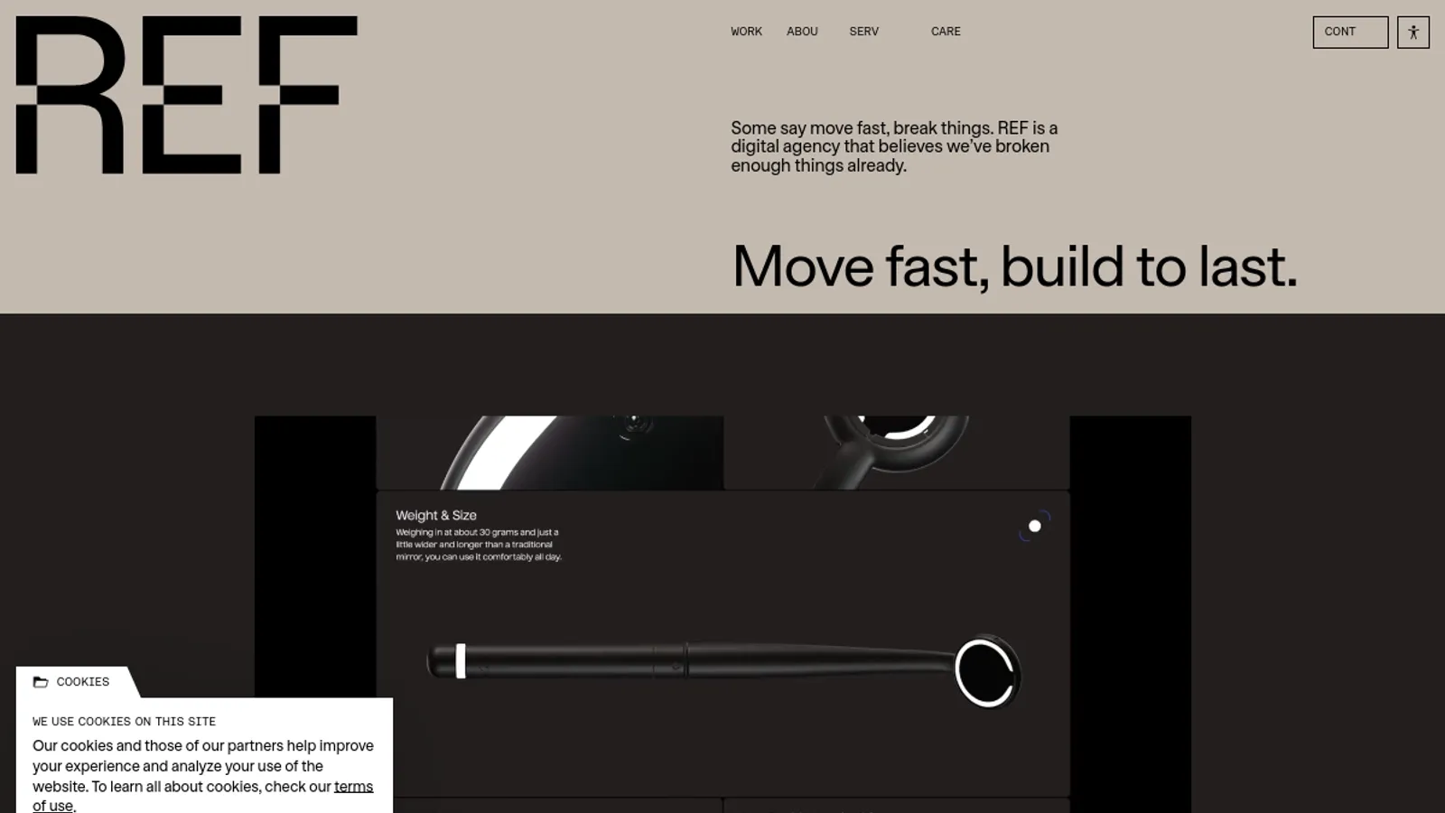 Screenshot of the REF Digital homepage