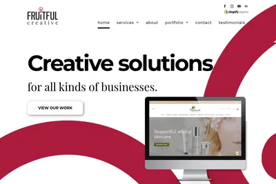 Screenshot of the Fruitful Creative homepage