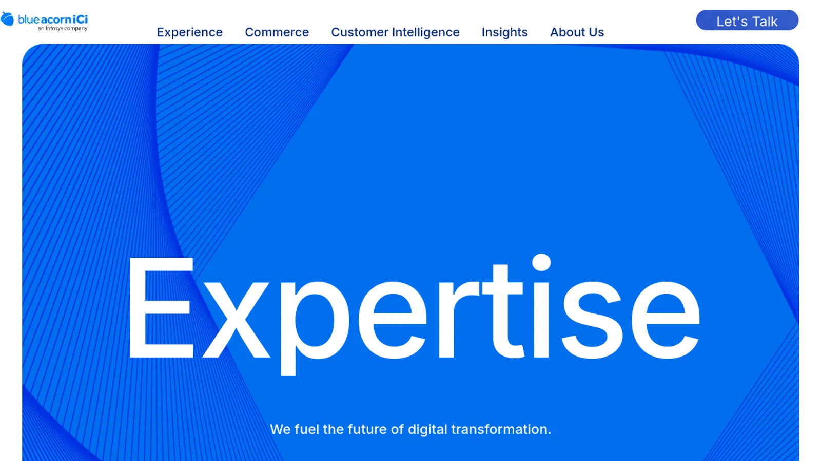 Screenshot of the Blue Acorn iCi homepage