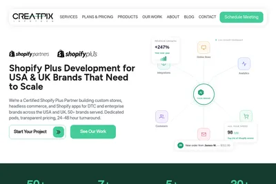 Screenshot of the CreatPix Infotech homepage