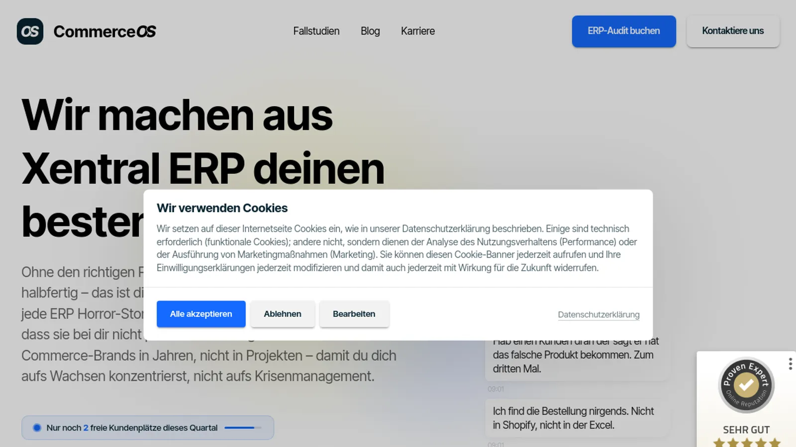 Screenshot of the founderlab GmbH homepage