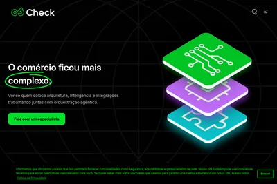 Screenshot of the Check Commerce homepage