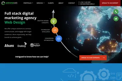 Screenshot of the Extreme Web (Pvt) Ltd homepage