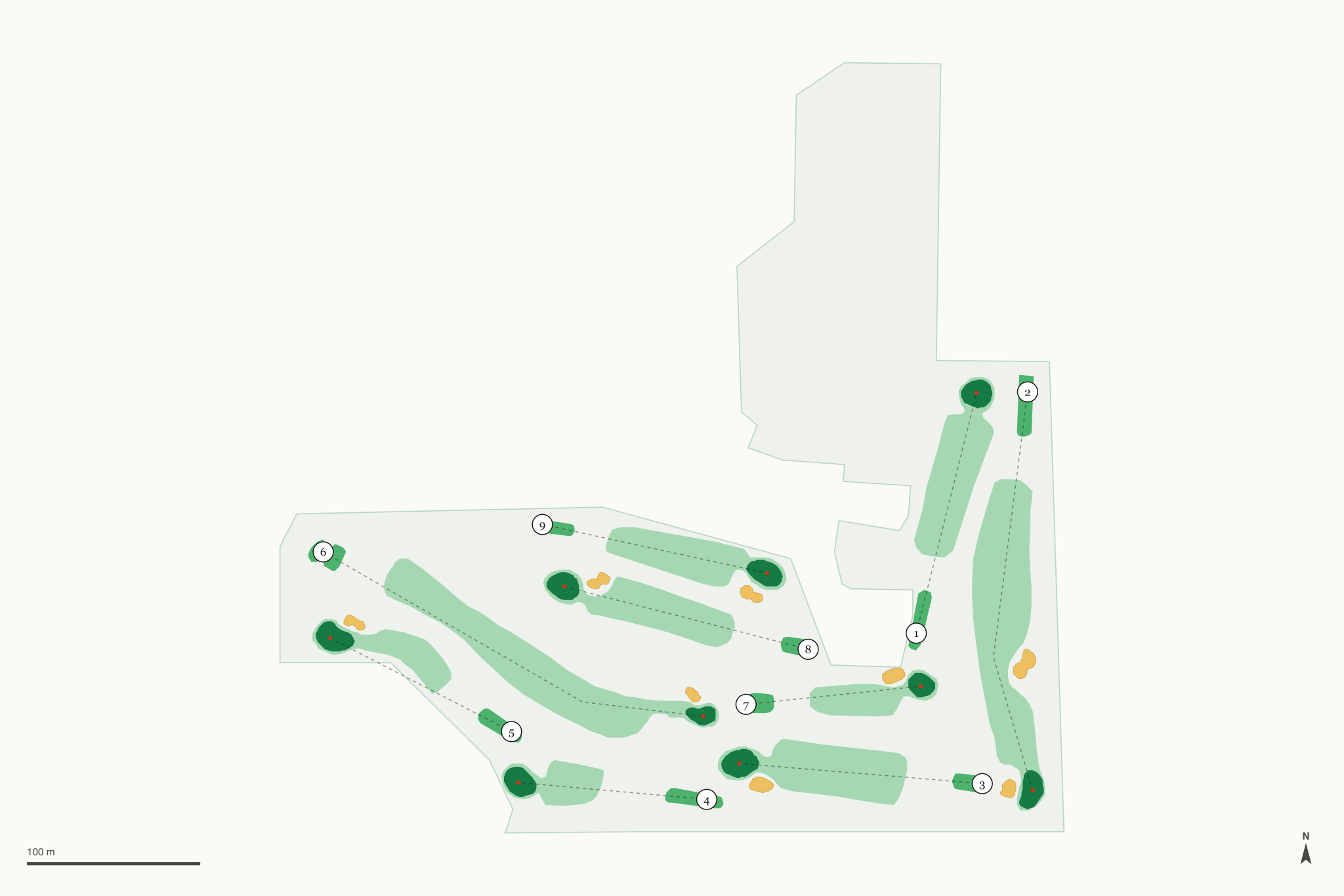 Map of Sunken Gardens Golf Course