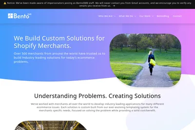 Screenshot of the BentoSMB Inc. homepage