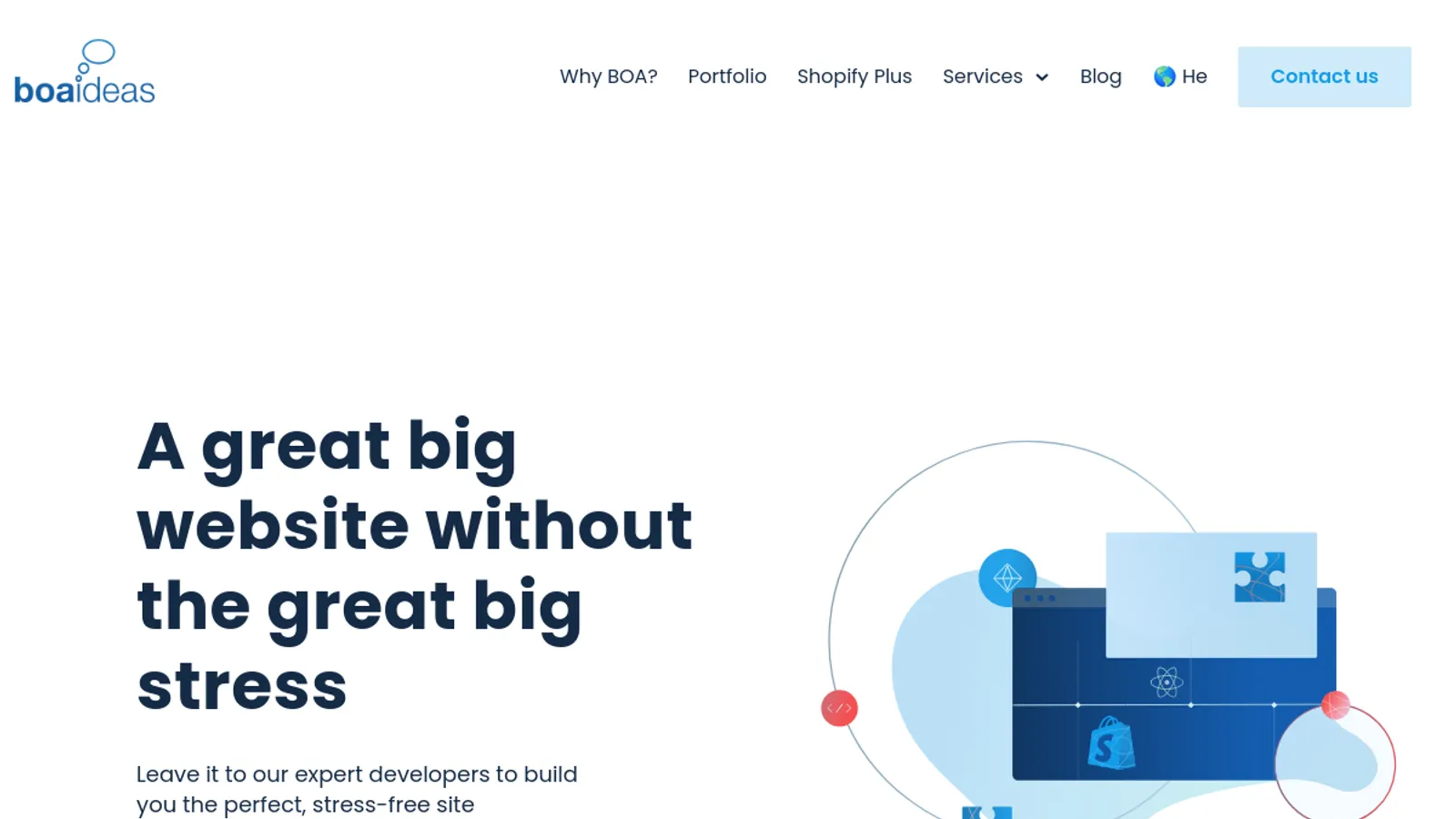 Screenshot of the BOA Ideas homepage