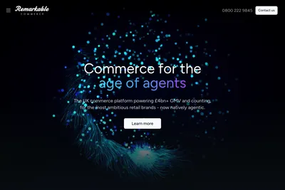 Screenshot of the Remarkable Commerce homepage