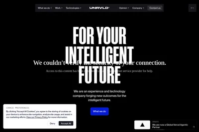 Screenshot of the UNRVLD homepage