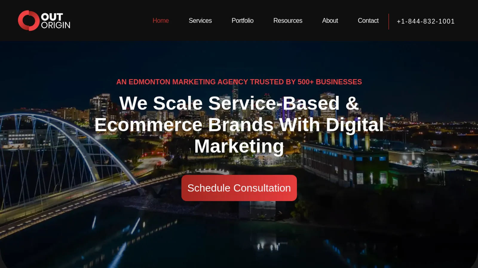 Screenshot of the Out Origin homepage