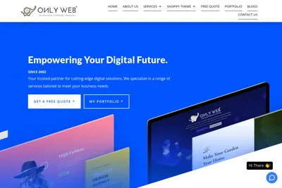 Screenshot of the OnlyWeb homepage