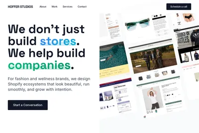 Screenshot of the HOFFER Studios homepage
