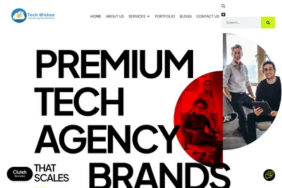 Screenshot of the Tech Wishes Solutions homepage