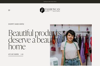Screenshot of the Fashioncan homepage
