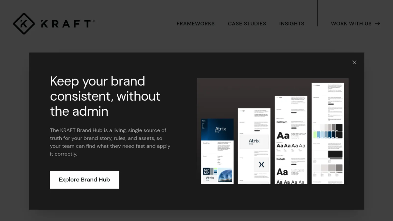Screenshot of the KRAFT designsmiths homepage