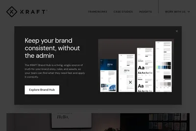 Screenshot of the KRAFT designsmiths homepage