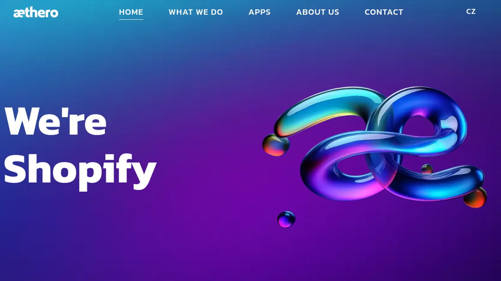 Screenshot of the AETHERO s.r.o. homepage