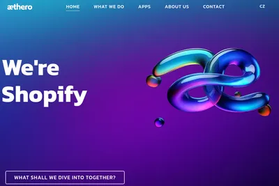 Screenshot of the AETHERO s.r.o. homepage