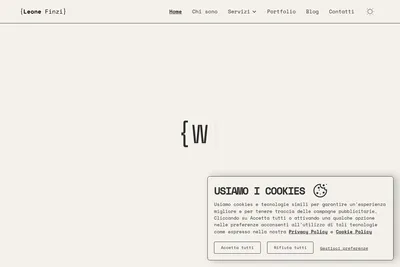 Screenshot of the Leone Finzi homepage