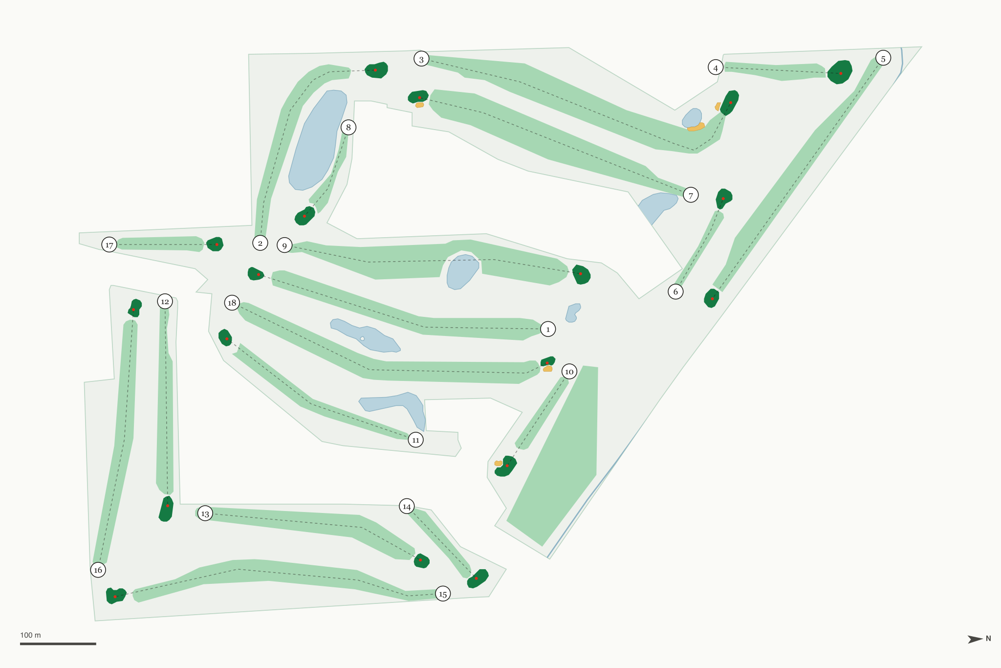 Map of The Barn Golf Course