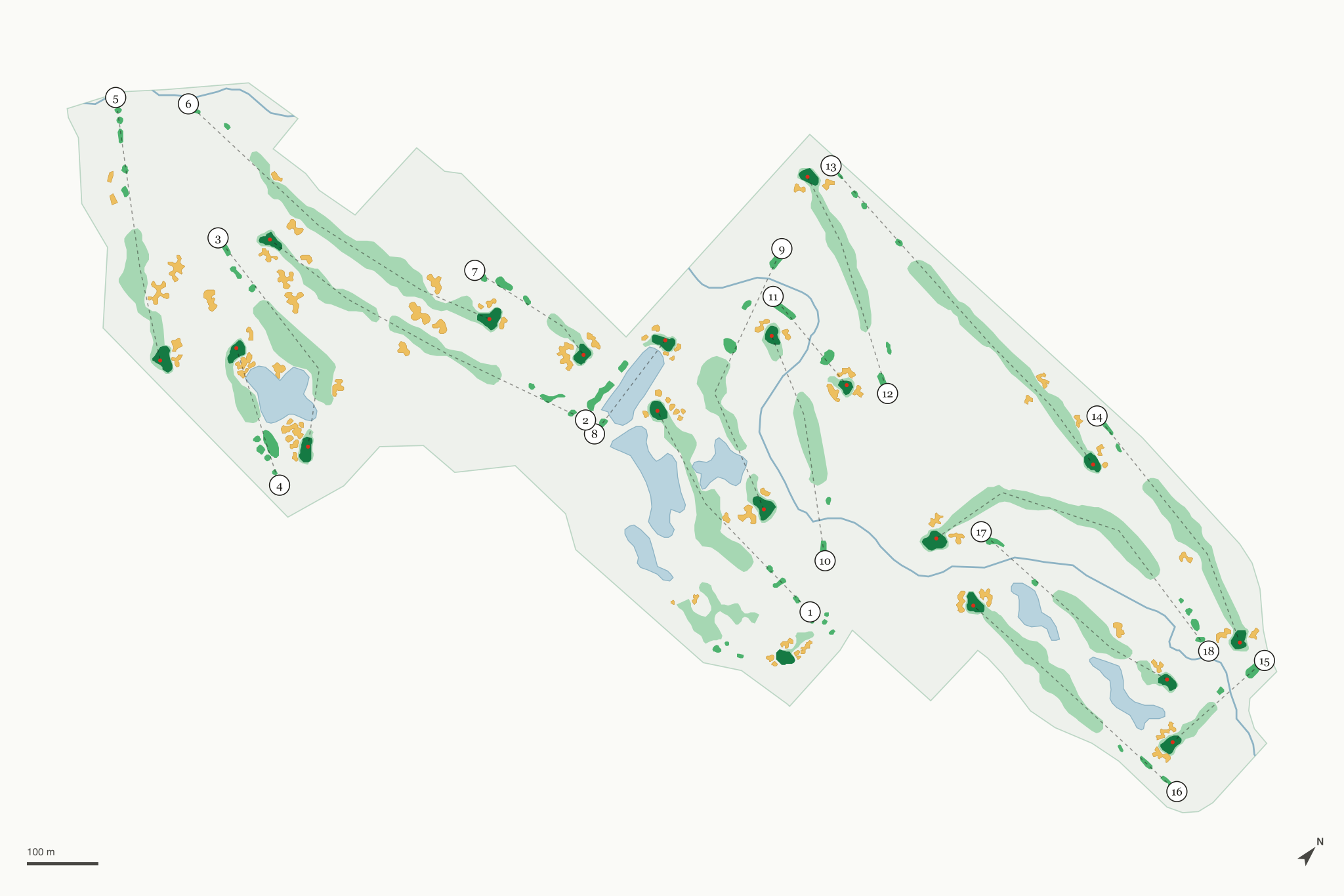 Map of Las Positas Golf Course