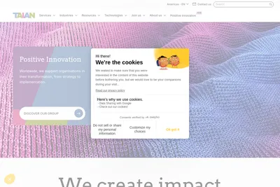 Screenshot of the Talan homepage