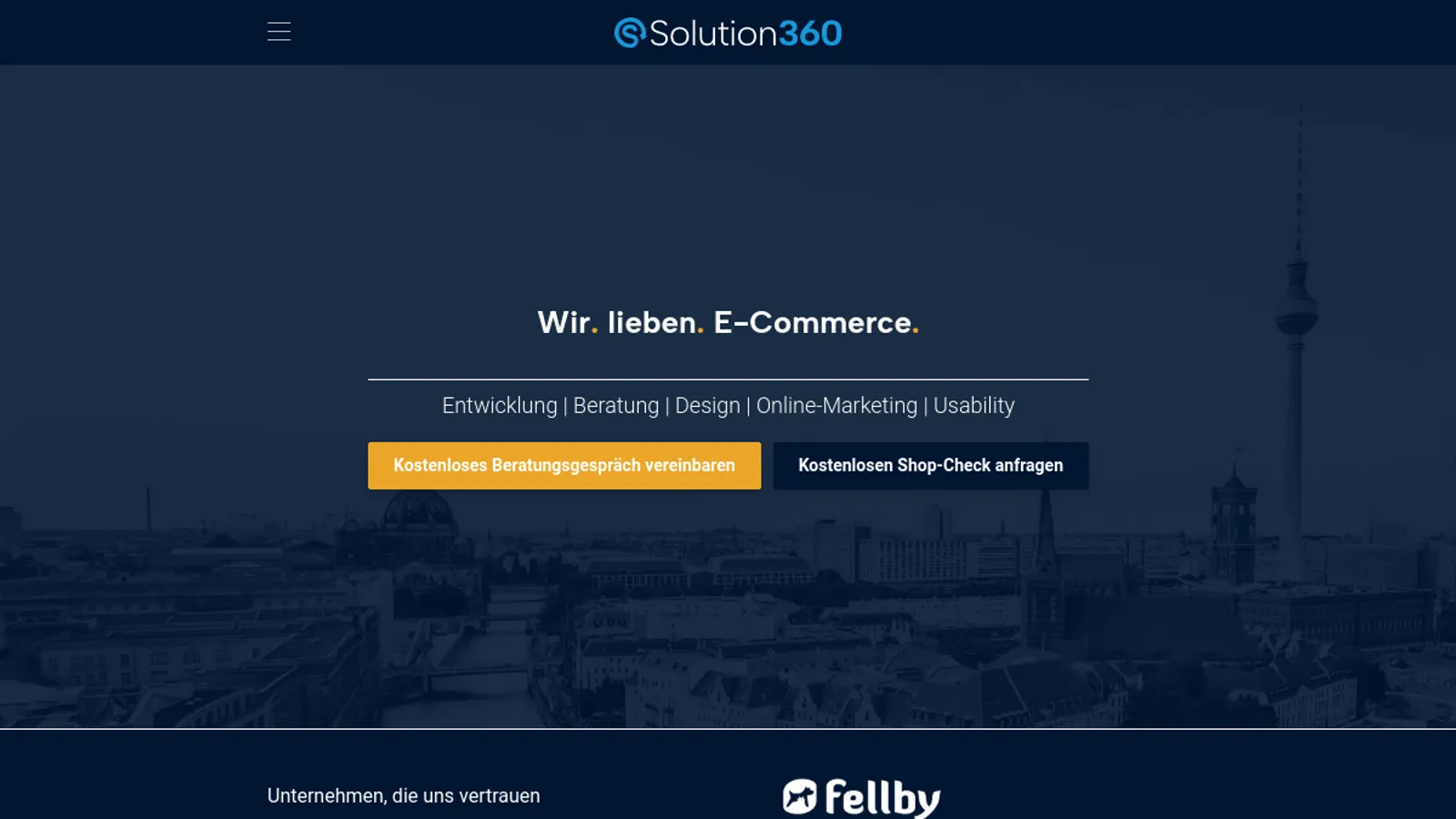 Screenshot of the Solution 360 GmbH homepage