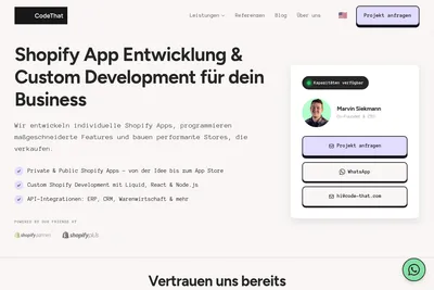 Screenshot of the CodeThat homepage