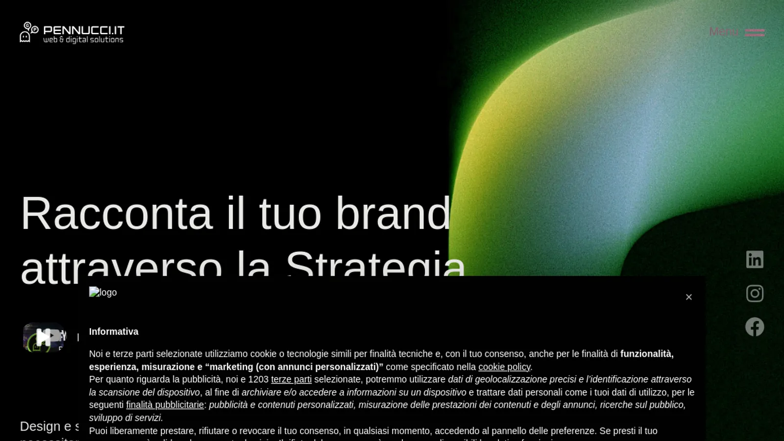 Screenshot of the Pennucci.it homepage