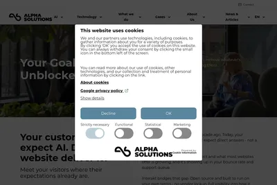 Screenshot of the Alpha Solutions A/S homepage
