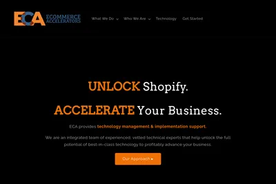 Screenshot of the Ecommerce Accelerators homepage