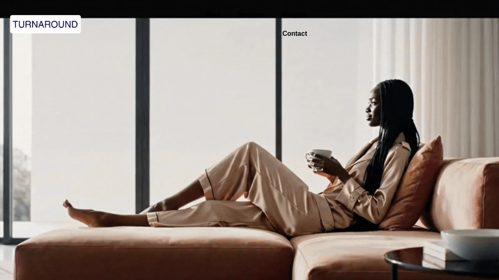 Screenshot of the Turnaround homepage