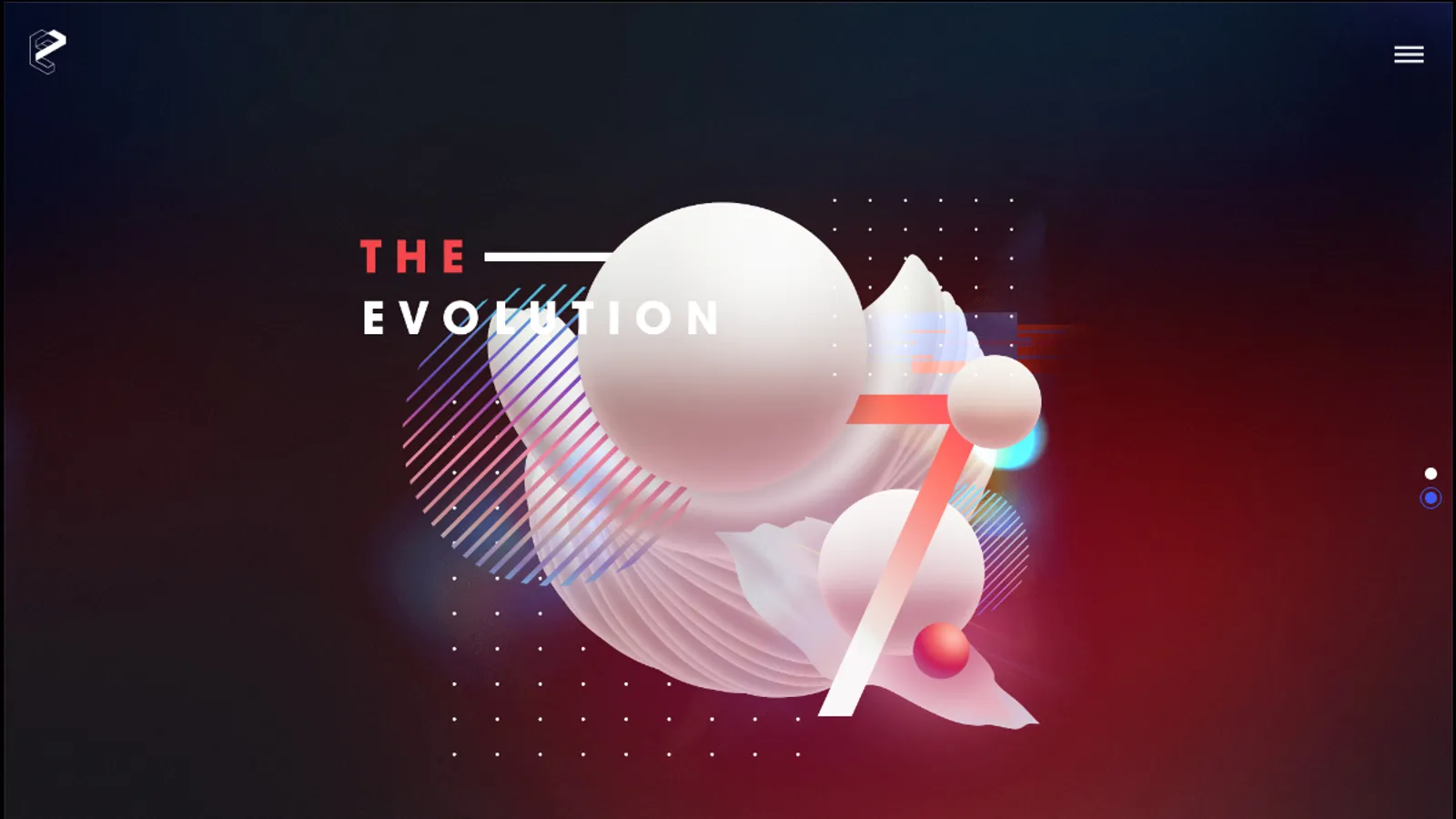 Screenshot of the TheEvolution7 Creative Agency homepage