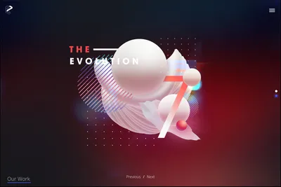 Screenshot of the TheEvolution7 Creative Agency homepage