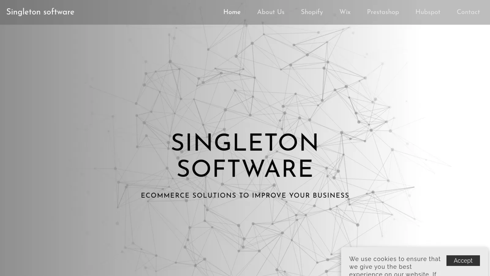 Screenshot of the Singleton software homepage