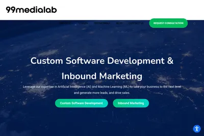 Screenshot of the 99MediaLab homepage